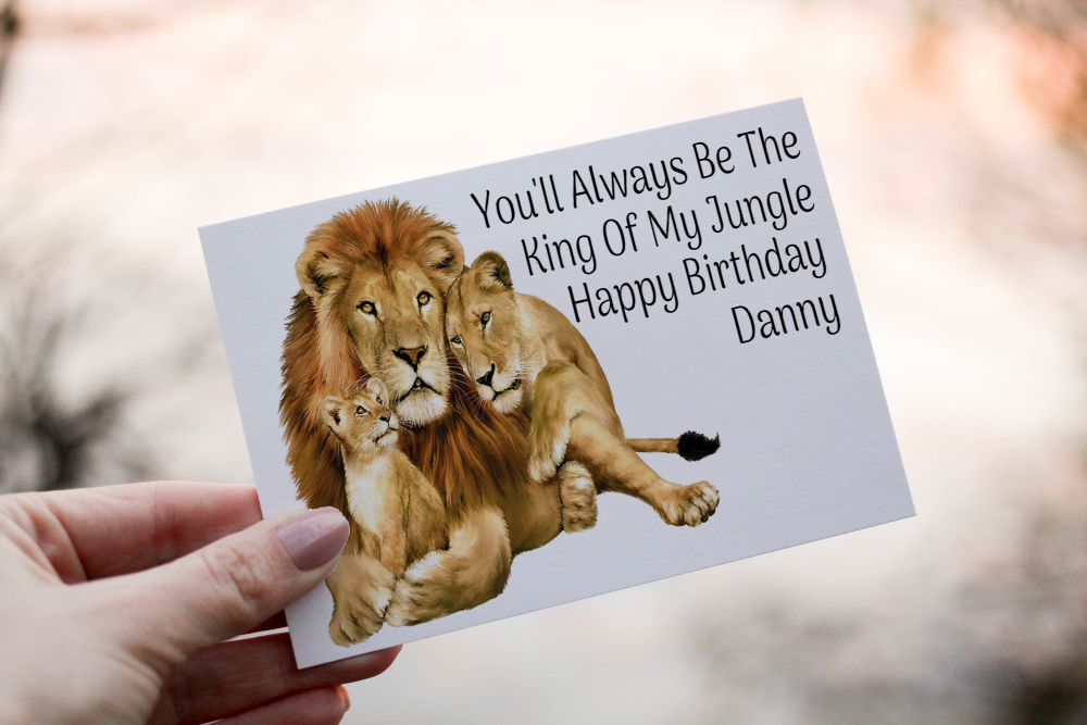 King Of My Jungle Lion Birthday Card, Lion Birthday Card